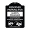 Signmission Reserved Parking for Guest Preacher Unauthorized Vehicles Towed Away Alum, 24" x 18", BW-1824-23101 A-DES-BW-1824-23101 - alternate 1
